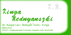 kinga mednyanszki business card